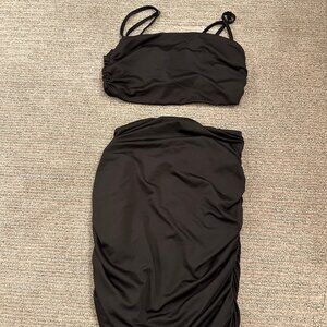 Black Bodycon Two Piece Set